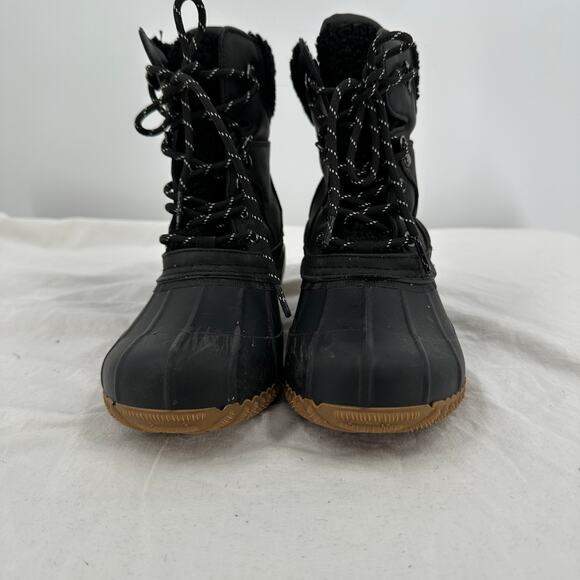 Tommy Hilfiger Womens Duck Boots Size 8M Rainah Black Lace Up Outdoor - Picture 3 of 10